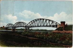 Zenta, Senta; Tisza part és vashíd / tisa riverside and new railway bridge 1941 Zenta visszatért So. Stpl (Rb)