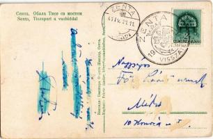 Zenta, Senta; Tisza part és vashíd / tisa riverside and new railway bridge "1941 Zenta visszaté...