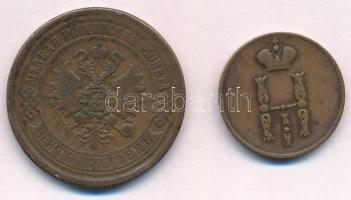 Orosz Birodalom 1852. 1k Cu + 1869. 5k Cu T:2,2-
Russian Empire 1852. 1 Kopek Cu + 1869. 5 Kopeks C...