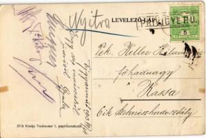 1913 Nyitrabánya, Handlová; Vasúti híd vonattal. Kiadja Tonhauser I. / railway bridge with train