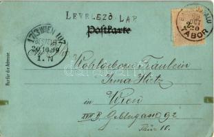 1899 Lajtabruck, Bruck an der Leitha; Harrach kastély, laktanya és őrség / Schloss, Wache im neue La...