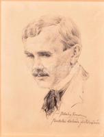 Pataky Ferenc(1897-?): Pentelei Molnár János. Ceruza, papír, jelzett, paszpartuban, 23×18 cm