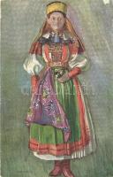 Magyar népviselet. Torockói pártás leány / Ungarische Volkstracht / Transylvanian folklore, girl from Rimetea in traditional costumes s: Undi S. Mariska
