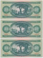 1962. 10Ft (3x) sorszámkövetők T:II