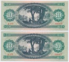 1969. 10Ft (2x) sorszámkövetők T:II 
Adamo F7