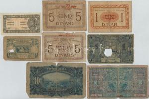 Vegyes 7db-os szerb-horvát-szlovén és jugoszláv bankjegy tétel, valamint 1db albán bankjegy T:III,II...