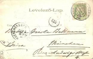 1900 Budapest V. Igazságügyi palota, belső. Kunstanstalt "Kosmos" S. IX. Art Nouveau litho...