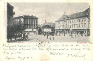 1899 Budapest V. Deák tér, Élővirág csarnok, üzletek. Divald Károly 137. sz. (vágott / cut)