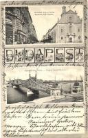 1908 Budapest V. Kossuth Lajos utca, Ferenciek tere, Nemzeti Szalon, Ferenc József híd. Art Nouveau (EK)