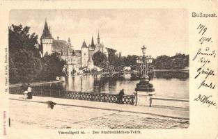 1901 Budapest XIV. Városligeti tó, Vajdahunyad vára. Ganz Antal 54. (EK)