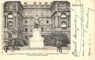 1908 Budapest VI. Andrássy út (körönd), Bethlen Gábor szobor. Ganz Antal 222. (vágott / cut)