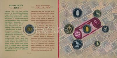 2002. 1-100Ft (7xklf) forgalmi sor szettben + 2002. 100Ft "Kossuth" dísztok, külső védőbor...