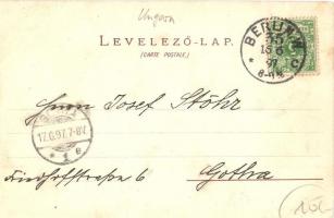 1897 (Vorläufer!) Budapest, Országház (Parlament), Arany János-szobor. Müller & Trüb. Art Nouvea...