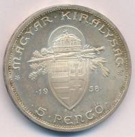 1938. 5P Ag "Szent István" T:1- patina
Adamo P8.1