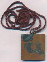 1936. "Erdélyi Szépmíves Céh" zománcozott szögletes Br medál (30,5x34mm) T:1- hátlapon pat...