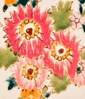 cca 1900 Fischer Ignác falitál, kézzel festett, aranyozott porcelánfajansz, festés több helyen lekop...