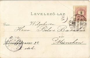 1898 (Vorläufer!) Vác, fegyintézet, Nagy templom, Siketnéma intézet. Ottmar Zieher Art Nouveau, flor...