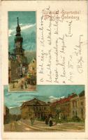 1899 Sopron, Oedenburg; Várostorony, Színház tér. L. F. Kummert Nr. 6201. litho s: Götzinger