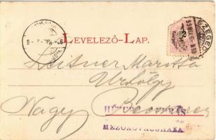 1899 Szeged, Széchenyi tér, MÁV palota, Főgimnázium. Endrenyi Imre Nr. 1049. Art Nouveau, litho