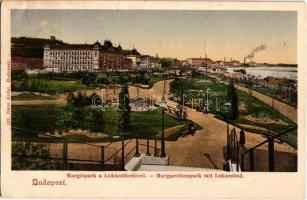 1908 Budapest II. Margit park a Lukács fürdővel. Ganz Antal 192.