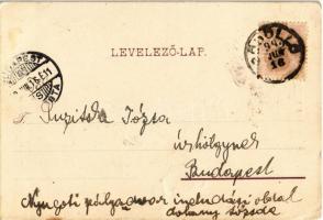 1899 Gödöllő, Királyi kastély, Pavilon a felső parkban, vasútállomás, Besnyő (márabesnyői templom). ...