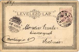 1898 (Vorläufer!) Magyaróvár, Mosonmagyaróvár; Deák tér, Hercegi palota, Evangélikus templom, floral...