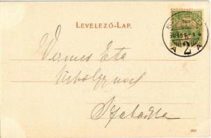 1904 Ópusztaszer, Pusztaszer; Árpád emlék, Pusztaszeri rom. Lipsitz S. Képcsarnok kiadása. Art Nouve...