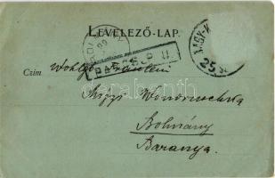 1899 Barcs, Római katolikus templom, szeszgyár, Fried Lajos áruháza a Fő téren és saját kiadása. Art...