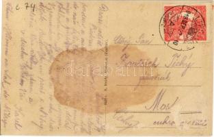 1919 Galgóc, Frasták, Hlohovec; Fő tér, zsinagóga a háttérben / main square, synagogue in the backgr...