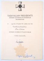 Finnország 1969. "Finn Oroszlán Rend, lovagi I. osztály" aranyozott, zománcozott, jelzett ...