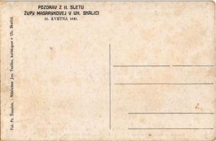 1921 Szakolca, Uhorská Skalica; Városháza, kerámia a múzeumban, színház függöny, belső / Pozdrav z I...