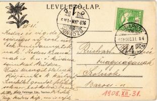 1908 Ótátrafüred, Altschmecks, Stary Smokovec (Tátra, Tatry); ejtőzés télen a Nagy szálloda teraszán...