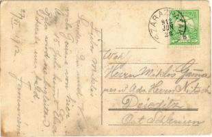 1912 Szárazpatak, Szuha, Suchá nad Parnou (Nagyszombat);  Fő utca, Római katolikus templom, plébánia...