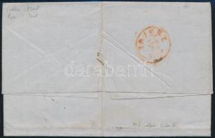 5kr on cover with full content "FIUME 1858" (Gudlin 800 p) - red "TRIEST" 1858 d...