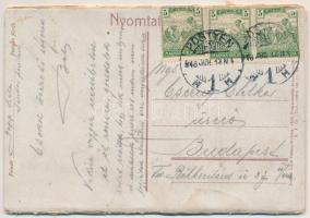 1918 Pöstyén, Pistyan, Piestany; kihajtható 5 részes leporellólap. Donáth Lipót kiadása / foldable 5...