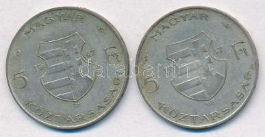 1947. 5Ft Ag "Kossuth" (2x) T:2-