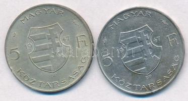 1947. 5Ft Ag "Kossuth" (2x) T:2