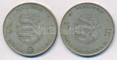 1947. 5Ft Ag "Kossuth" (2x) T:2-