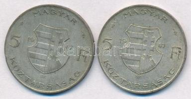 1947. 5Ft Ag "Kossuth" (2x) T:2-