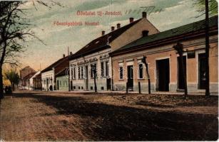 1908 Arad, Újarad, Aradul Nou; Főszolgabírói hivatal, Mayr Lajos üzlete / judges office, shop (fa)