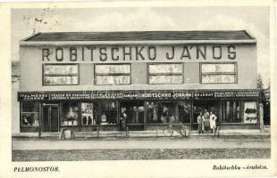 Pélmonostor, Beli Manastir; Robitschko János áruháza, üzlete, kerékpár / shop of Robitschko, bicycle