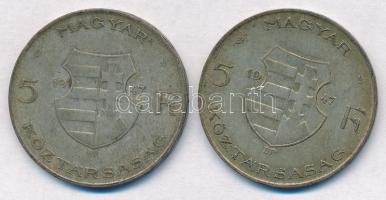 1947. 5Ft Ag "Kossuth" (2x) T:2-,3