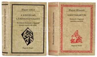 Remenyik Zsigmond: Nagytakarítás. Remenyik Zsigmond szatirikus esszéiből. A Képzelgő lámpagyújtogató. Fordítások Remenyik Zsigmond spanyol nyelvű műveiből. Bp., 1979-1980, Magvető. Kartonált papírkötésbe.