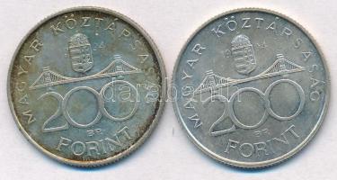 1994. 200Ft Ag "Deák" (2x) T:2 patina