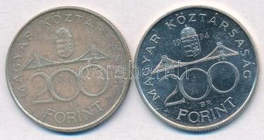 1994. 200Ft Ag "Deák" (2x) T:1-,2