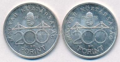 1992. 200Ft Ag "MNB" (2x) T:1-