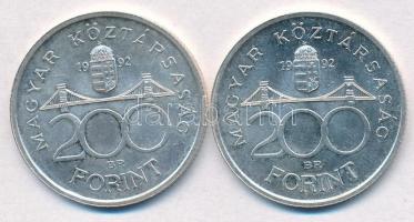 1992. 200Ft Ag "MNB" (2x) T:1-