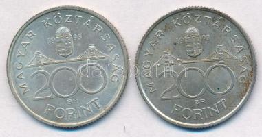 1993. 200Ft Ag "MNB" (2x) T:2
