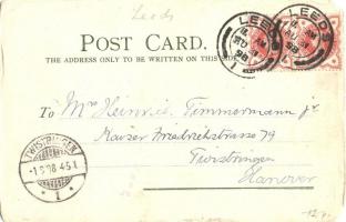 1898 Leeds, Woodhouse Moor, Post office, Parish church, Kirkstall Abbey, Town Hall, Yorkshire Colleg...