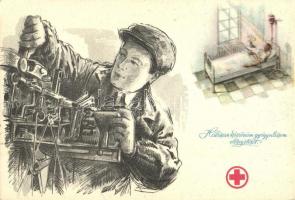 3 db Magyar Vöröskereszt propaganda lap / 3 Hungarian Red Cross propaganda cards
